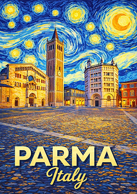 Parma Italy Starry Night Painting
