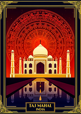 Taj Mahal India Art Poster