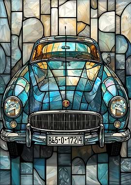 Stained Glass Classic Car