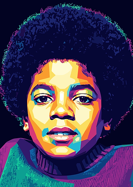 Young Michael Jackson Pop Art Portrait
