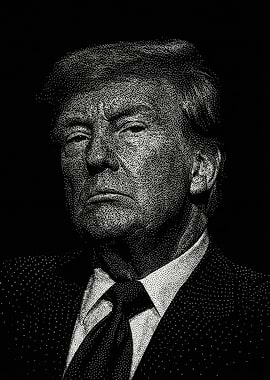 Donald Trump Stipple Portrait