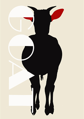 Minimalist Goat Silhouette with Text