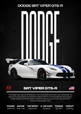 Dodge SRT Viper GTS-R Poster