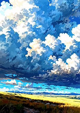 Dramatic Sky Over Golden Field