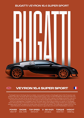 Bugatti Veyron 16.4 Super Sport Car Poster