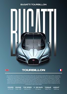 Bugatti Tourbillon Car Poster