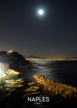 Naples Italy Night Scene
