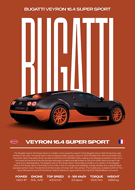 Bugatti Veyron 16.4 Super Sport Car Poster