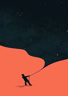 Man Pulling Down the Night Sky