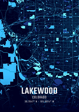 Lakewood Colorado Midnight City Map