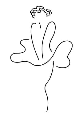 Minimalist line art of a dancer