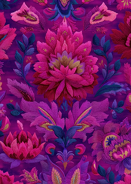 Vibrant Embroidered Floral Pattern