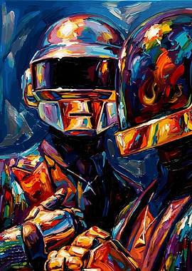 Daft Punk Robots Painting art