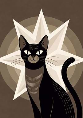 Black Cat with Star