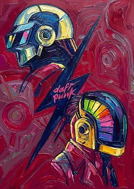 Daft Punk Helmets Painting