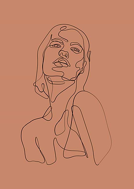 Minimalist Line Art Portrait