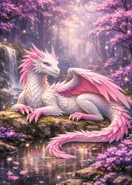 Pink Dragon in Enchanted Forest