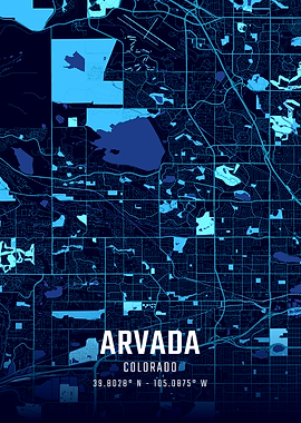 Arvada Colorado Midnight City Map