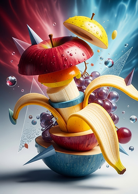 Surreal Fruit Composition
