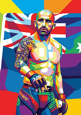 Pop Art UFC Fighter with Australian Flag