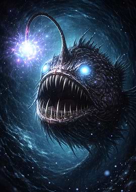 Anglerfish with Bioluminescent Lure