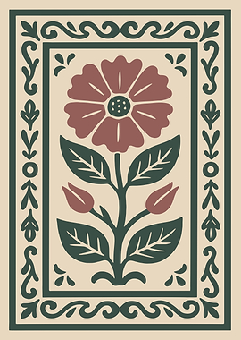 Folk Art Flower Illustration