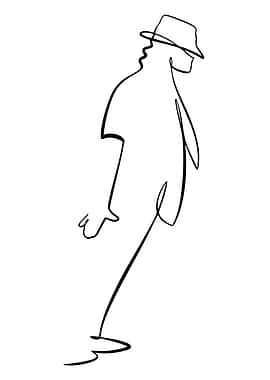 Minimalist Line Art of a Dancer