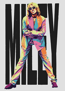 Miley Cyrus Pop Art Portrait