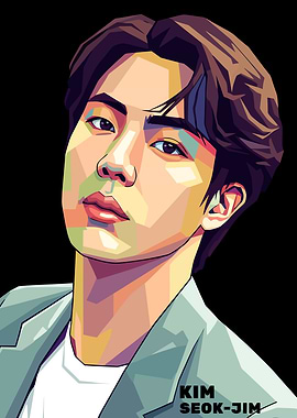 Pop Art Portrait of Kim Seok-jin