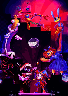 Creepy Toy Characters in Dark Setting