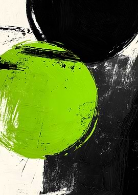 Abstract Circles with Brushstrokes