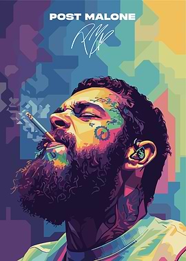 Post Malone Smoking Portrait