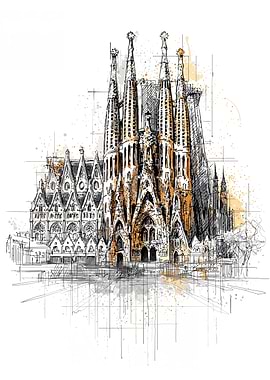 Sketch of Sagrada Familia
