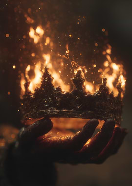 Burning Crown Held in Hand