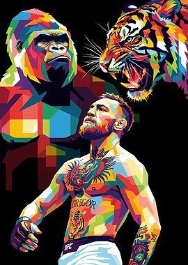 Conor McGregor with Gorilla and Tiger
