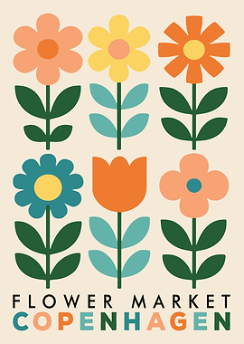 Flower Market Copenhagen Poster