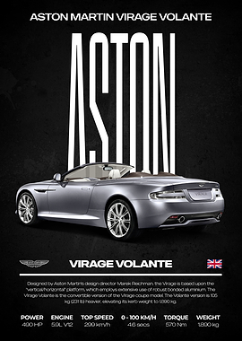 Aston Martin Virage Volante Poster