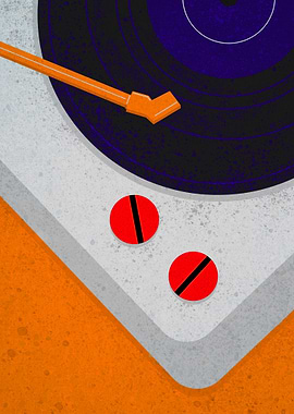 Close-up of a vintage record player
