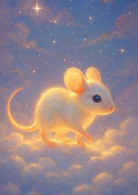 Glowing Mouse in a Starry Sky