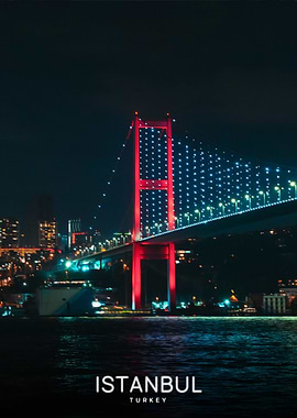 Istanbul Bridge at Night