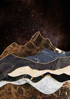 Marble Mountains Under Starry Sky