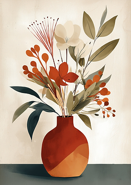 Vase of Autumn Flowers