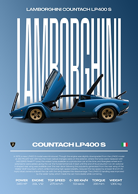 Lamborghini Countach LP400 S Car Poster