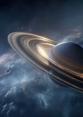 Saturn in Nebula