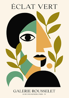 Abstract Face with Greenery