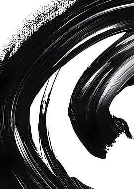 Abstract Black Brush Stroke