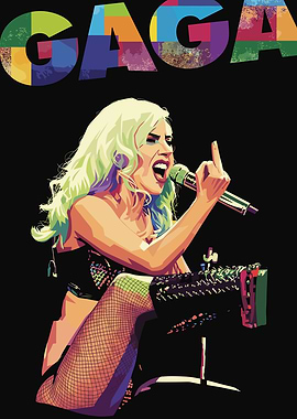 Lady Gaga Pop Art Illustration