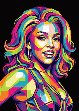 Colorful Pop Art Portrait of Doja Cat