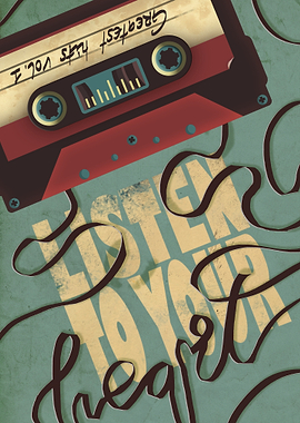 Retro Cassette Tape with 'Greatest Hits' Label