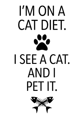 Cat Diet Funny Text Art